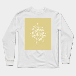 Vintage flowers line art Long Sleeve T-Shirt